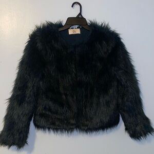 Dolce Vita Deep Navy Blue Faux Fur Cropped Jacket – Size Small